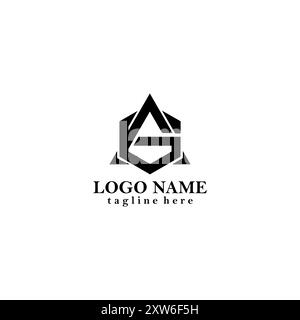 Ursprünglicher Design-Vektor mit AG-Sechskant-Logo Stock Vektor