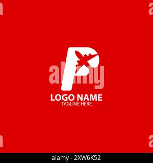 Letter P Aircraft Logo Design Vektor Stock Vektor