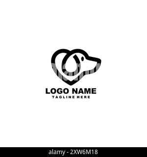 Love Dog Logo Design Vektor Stock Vektor