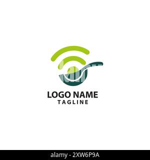 Löffel wlan Logo Design Vektor Stock Vektor