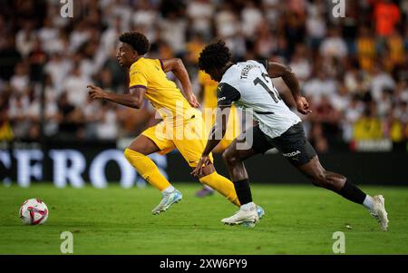 Spanisches La-Liga-Spiel zwischen Valenci und FC Barcelona im Mestalla-Stadion in Valencia, Spanien. August 2024. German Parga – FC Barcelona/Cordon Press Bilder sind nur für redaktionelle Zwecke bestimmt. Nur zur kostenlosen Verteilung, NICHT ZUM VERKAUF. Obligatorischer Kredit: © German Parga - FC Barcelona Kredit: CORDON PRESS/Alamy Live News Stockfoto