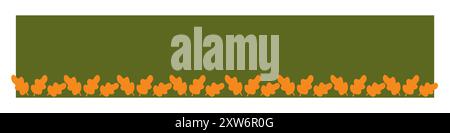 Leuchtend orange Schmetterlinge flattern auf einem grünen Hintergrund in einem skurrilen Design Stock Vektor