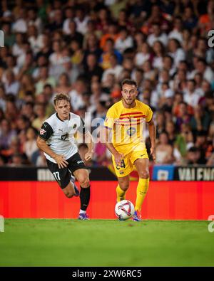 Spanisches La-Liga-Spiel zwischen Valenci und FC Barcelona im Mestalla-Stadion in Valencia, Spanien. August 2024. German Parga – FC Barcelona/Cordon Press Bilder sind nur für redaktionelle Zwecke bestimmt. Nur zur kostenlosen Verteilung, NICHT ZUM VERKAUF. Obligatorischer Kredit: © German Parga - FC Barcelona Kredit: CORDON PRESS/Alamy Live News Stockfoto