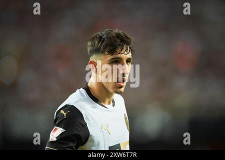 Valencia, Spanien. August 2024. Diego Lopez von Valencia CF wurde während des Spiels zwischen Valencia CF und dem FC Barcelona im Mestalla Stadion gesehen. Endstand; Valencia CF 1:2 FC Barcelona. (Foto: Vicente Vidal Fernandez/SOPA Images/SIPA USA) Credit: SIPA USA/Alamy Live News Stockfoto