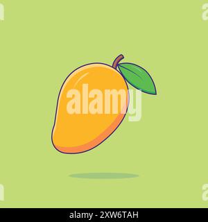 Mango Icon Illustration Frucht Objekt Clipart Mango Cartoon Konzept isoliert Stock Vektor
