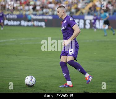 Pietro Camuzzo von ACF Fiorentina beim Parma FC gegen ACF Fiorentina, 1Â° Serie A Enilive 2024-25 Spiel im Ennio Tardini Stadium in Parma (PR), Italien, am 17. August 2024. Stockfoto