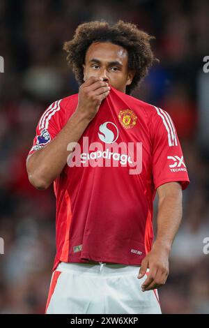 Manchester United Stürmer Joshua Zirkzee (11) während des Spiels Manchester United FC gegen Fulham FC English Premier League in Old Trafford, Manchester, England, Großbritannien am 16. August 2024 Credit: Every Second Media/Alamy Live News Stockfoto