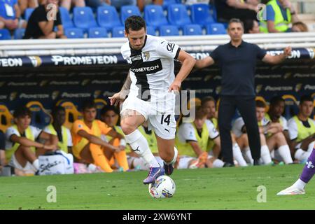 emanuele valeri (parma) während des Parma Calcio vs ACF Fiorentina, italienisches Fußball Serie A Spiel in Parma, Italien, 17. August 2024 Stockfoto