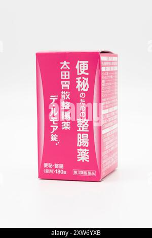 Fuji-shi, Shizuoka-ken, Japan - 15. August 2024: Seichoyaku de. Rumoa180 Tabletten von Ohta Isan ist ein Arzneimittel zur Darmregulation. Stockfoto