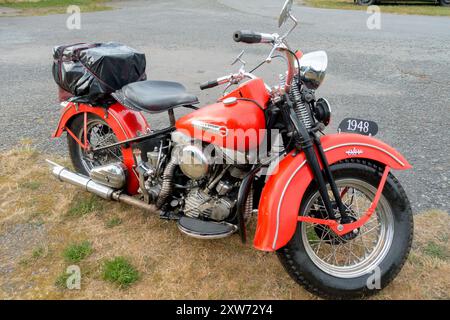 Harley Davidson FL 1200 Panhead - Harley Davidson Motorradveteran 1948 Stockfoto