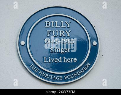 Billy Fury's Londoner Heim, bis zu seinem Tod, St John's Wood, London, England, Vereinigtes Königreich. Ronald Wycherley (17. April 1940 – 28. Januar 1983), bette Stockfoto