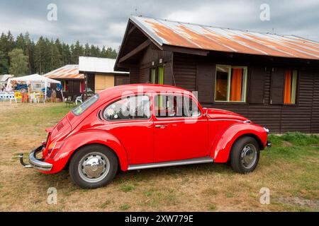 Classic Red VW Käfer Oldtimer Volkswagen Veteran Car Stockfoto