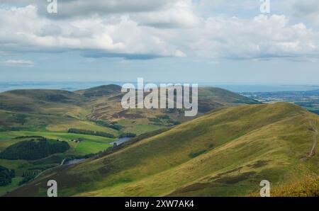 Blick von Carnethy Hill, Pentland Hills, Lothian Stockfoto