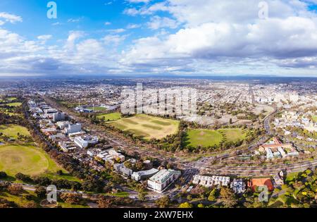 Luftaufnahme des Ikon-Stadions in Australien Stockfoto