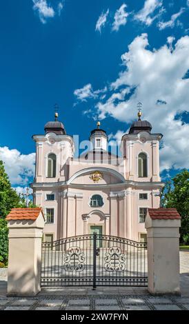 Marienkirche Himmelfahrt, 1753, Barock, gegründet von Katarzyna Sapieha, Dorf Cieszków, Barycz-Tal, Niederschlesien, Polen Stockfoto