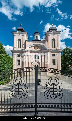 Marienkirche Himmelfahrt, 1753, Barock, gegründet von Katarzyna Sapieha, Dorf Cieszków, Barycz-Tal, Niederschlesien, Polen Stockfoto