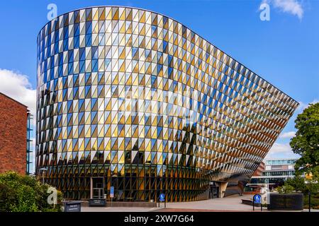 Aula Medica, Karolinska-Institut in Solna, Stockholm Schweden. Das Auditorium ist ein Gebäude für das Karolinska Institutet auf dem Campus Solna in Solnavägen in Stockfoto
