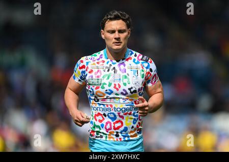 Lachlan Lam of Leigh Leopards during the Magic Weekend Match Leigh Leopards vs Salford Red Devils at Elland Road, Leeds, Großbritannien, 18. August 2024 (Foto: Craig Thomas/News Images) Stockfoto