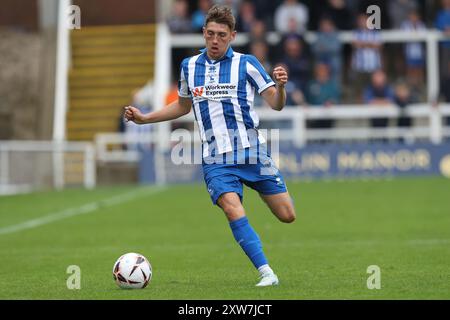 Joe Grey von Hartlepool United im Spiel der Vanarama National League zwischen Hartlepool United und Southend United im Victoria Park, Hartlepool, am Samstag, den 17. August 2024. (Foto: Mark Fletcher | MI News) Stockfoto