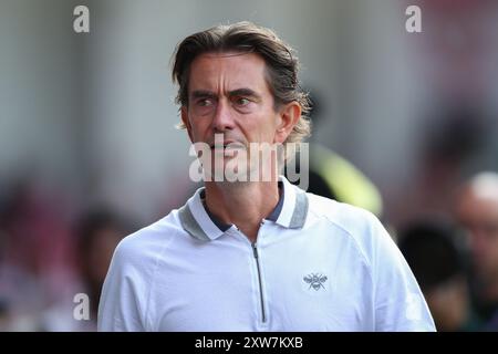 London, Großbritannien. August 2024. Thomas Frank Manager von Brentford vor dem Premier League-Spiel Brentford gegen Crystal Palace im Gtech Community Stadium, London, Großbritannien, 18. August 2024 (Foto: Gareth Evans/News Images) in London, Vereinigtes Königreich am 18. August 2024. (Foto: Gareth Evans/News Images/SIPA USA) Credit: SIPA USA/Alamy Live News Stockfoto