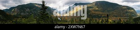 Panoramablick auf das Malbais-Tal Stockfoto