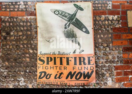 Spitfire Fighting Fund Wartime Propagandaplakate Stockfoto