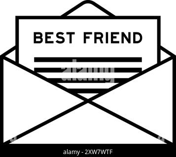 Umschlag und Briefschild mit dem Wort Best Friend als Überschrift Stock Vektor