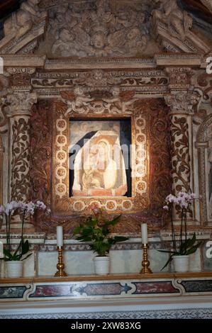 Italien, Lombardei, Gardasee, Sirmione, Kirche Sant’Anna della Rocca, Jungfrau Maria mit Jesusbild Stockfoto