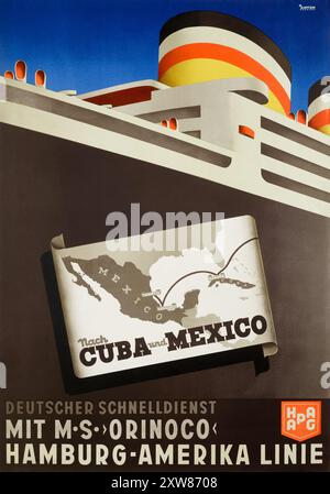 Nach Kuba und Mexiko (nach Kuba und Mexiko) von Ottomar Anton (1895–1976). Poster veröffentlicht 1935 in Deutschland. Stockfoto