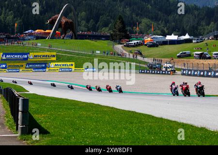 Red Bull Ring, Spielberg, Österreich. August 2024. 2024 MotoGP of Austria, Renntag; Start des Rennens bei der österreichischen MotoGP Credit: Action Plus Sports/Alamy Live News Stockfoto