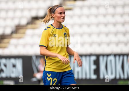 Odense, Dänemark. August 2024. Kamilla Karlsen (12) aus Broendby, WENN sie während des Gjensidige Kvindeliga-Spiels zwischen ob Q und Broendby IF im Naturenergiepark Odense gesehen wurde. Stockfoto