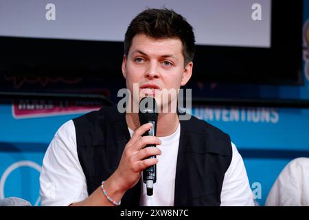 Schauspieler Alex hogh Andersen u.a. Vikings auf der German Film & Comic Con Essen in der Messe Essen. Essen, 18.08.2024 NRW Deutschland *** Schauspieler Alex hogh Andersen u a Vikings auf der German Film Comic Con Essen auf der Messe Essen Essen Essen Essen, 18 08 2024 NRW Deutschland Copyright: XChristophxHardtx Stockfoto