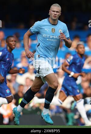 London, Großbritannien. August 2024. Erling Haaland von Manchester City während des Premier League-Spiels in Stamford Bridge, London. Der Bildnachweis sollte lauten: Paul Terry/Sportimage Credit: Sportimage Ltd/Alamy Live News Stockfoto