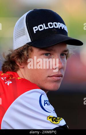 Tate Zischke während des Rowe Motor Oil Premiership Matches zwischen Belle Vue Aces und King's Lynn Stars im National Speedway Stadium, Manchester am Montag, den 12. August 2024. (Foto: Eddie Garvey | MI News) Credit: MI News & Sport /Alamy Live News Stockfoto