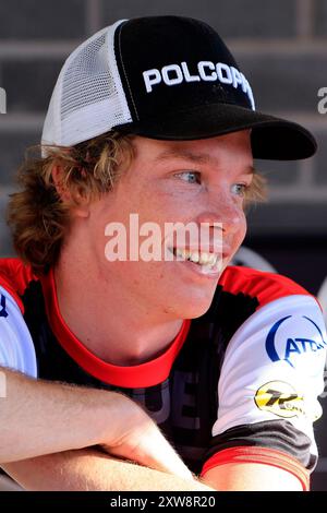 Tate Zischke während des Rowe Motor Oil Premiership Matches zwischen Belle Vue Aces und King's Lynn Stars im National Speedway Stadium, Manchester am Montag, den 12. August 2024. (Foto: Eddie Garvey | MI News) Credit: MI News & Sport /Alamy Live News Stockfoto