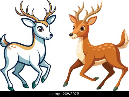 Illustration von niedlichem Hirsch isoliert Stock Vektor