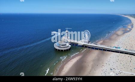 Luftaufnahme des Strandes in den Haag, Niederlande Stockfoto