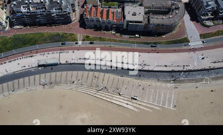 Luftaufnahme des Strandes in den Haag, Niederlande Stockfoto