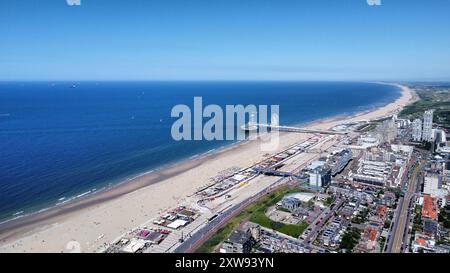 Luftaufnahme des Strandes in den Haag, Niederlande Stockfoto