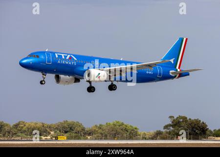 ITA Airways Airbus A320-216 (REG: EI-DTJ) mit Ankunft aus Rom Fiumicino. Stockfoto