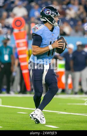 Nashville, USA. August 2024. Tennessee Titans Quarterback Mason Rudolph (11). Die Seattle Seahawks spielen am 17. August 2024 im Nissan Stadium in Nashville, Tennessee, gegen die Tennessee Titans. (Foto: Kindell Buchanan/SIPA USA) Credit: SIPA USA/Alamy Live News Stockfoto