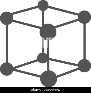 Schwarzes Symbol für Molekülstruktur. Symbol der Chemiewissenschaft Stock Vektor