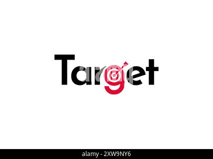 Logo Text Target mit Zielsymbol in Buchstabe g, minimalistisches und modernes Logo Template Premium. Editierbare Datei Stock Vektor