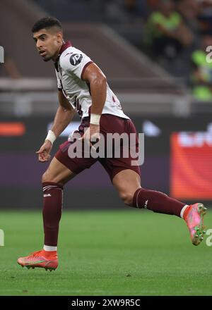 Mailand, Italien. August 2024. Adam Masina vom FC Turin während des Spiels der Serie A bei Giuseppe Meazza, Mailand. Der Bildnachweis sollte lauten: Jonathan Moscrop/Sportimage Credit: Sportimage Ltd/Alamy Live News Stockfoto