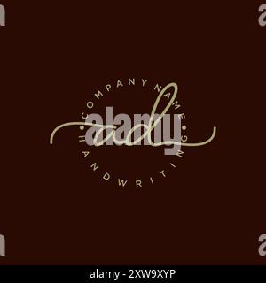 Logo für die erste Handschrift Stock Vektor