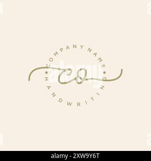 CO Initial Handschrift Logo Stock Vektor