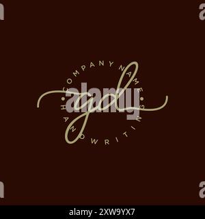 GD Initial Handschrift Logo Stock Vektor