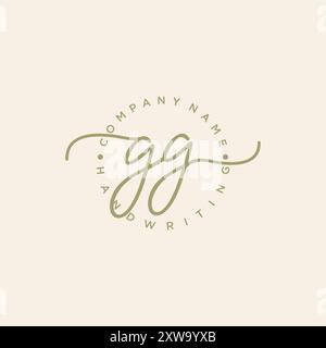 GG Initial Handschriftenlogo Stock Vektor