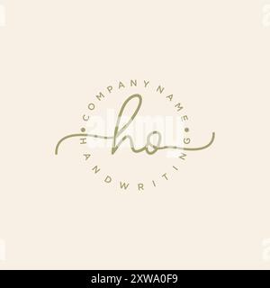 HO Initial Handschrift Logo Stock Vektor