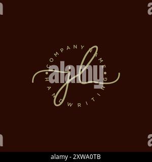 JL Initial Handschriftenlogo Stock Vektor